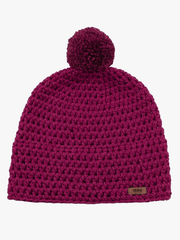 DOKE Merino háčkovaný kulich pink