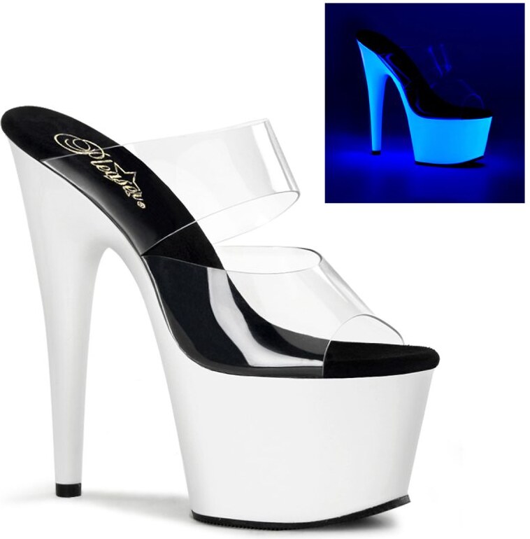 Pleaser adore-702uv svítící bílé sexy boty