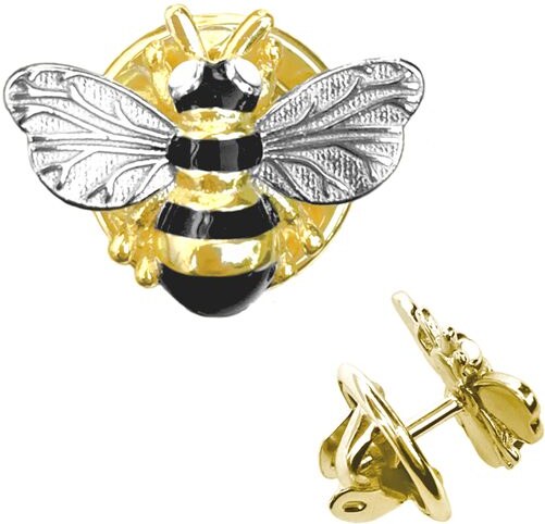 MINET Pozlacená stříbrná brož VČELKA