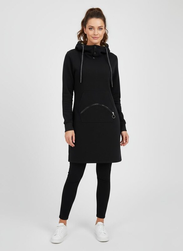 MODOVO Prodloužená dámská mikina černá