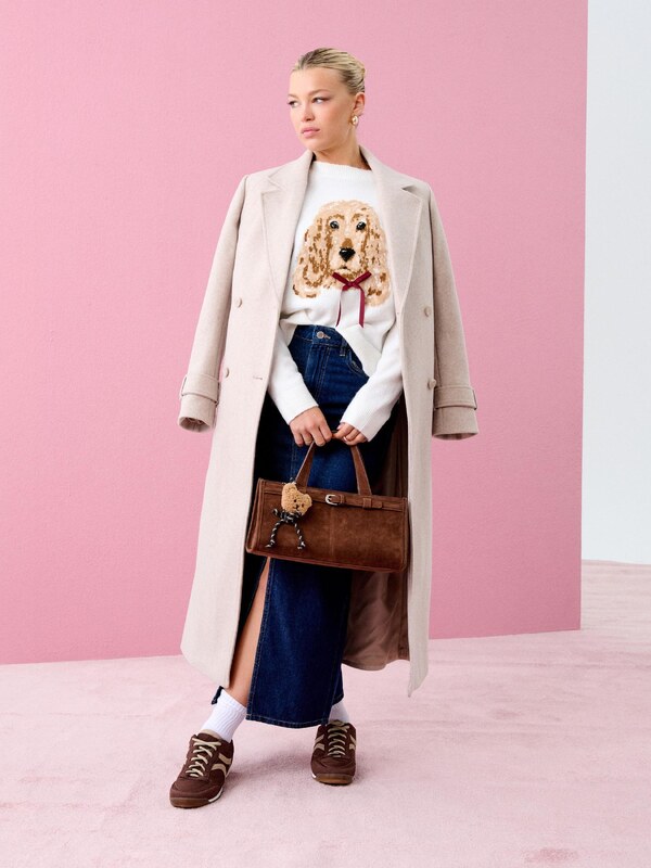 Sinsay - Kabát s páskem k uvázání - béžová