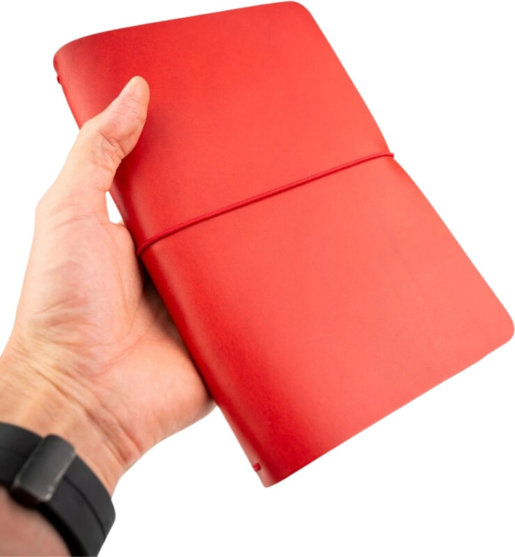 Kožedělník Midori zápisník A5 - červený