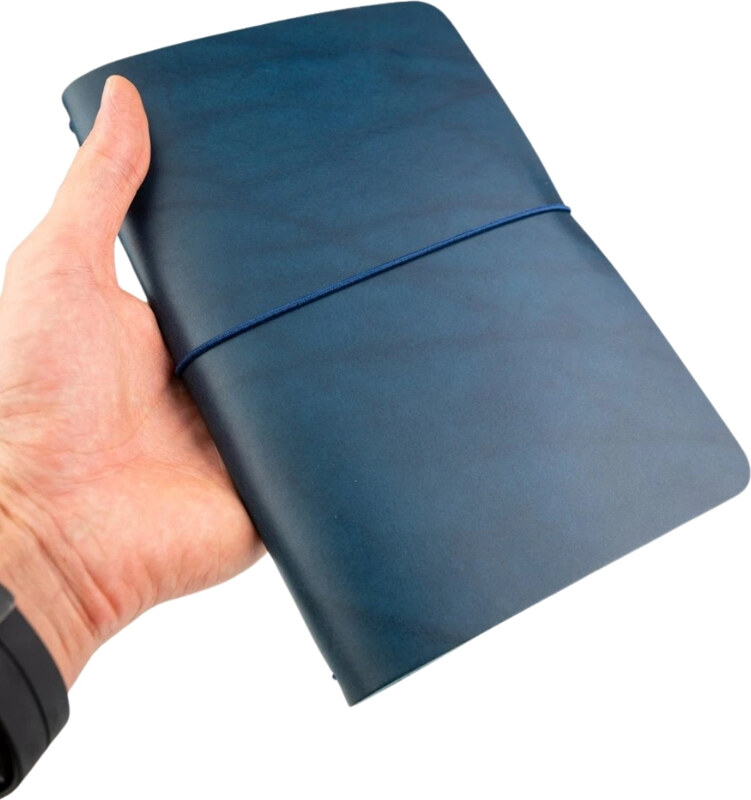 Kožedělník Midori zápisník A5 - modrý