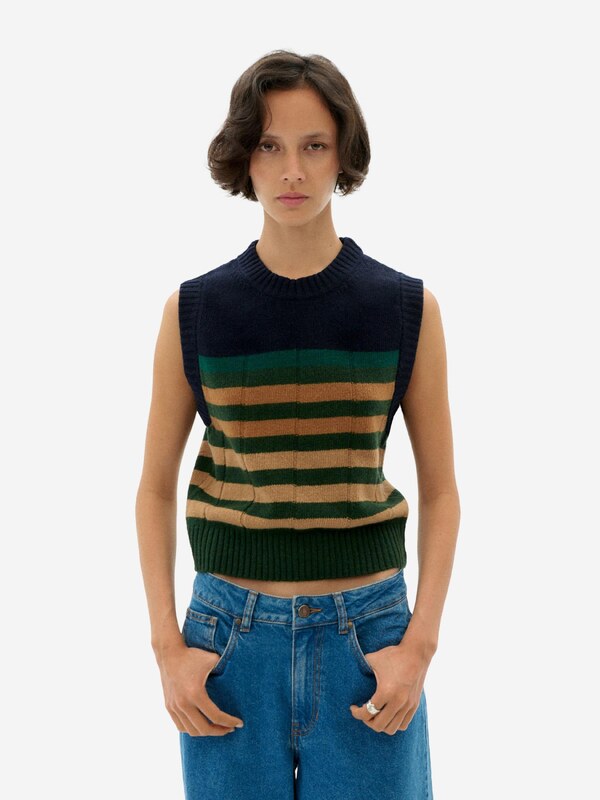 Thinking MU Svetr 'Sherry' noční modrá / sépiová / zelená