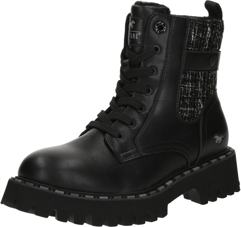 MUSTANG Šněrovací kozačky černá