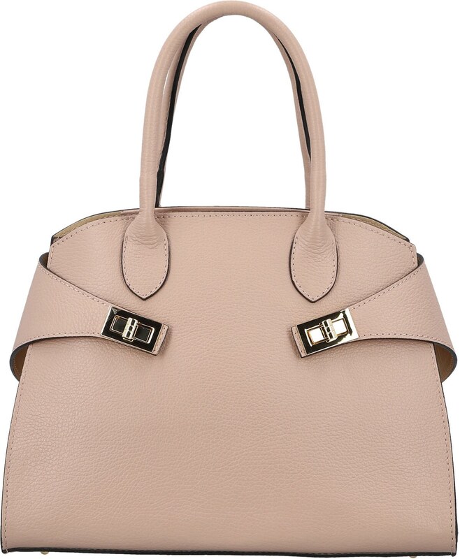 Delami Vera Pelle Módní dámská kožená kabelka do ruky Arietta, růžová