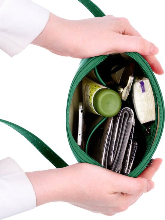 Malá kožená crossbody kabelka Famito NB 0096 TZE zelená