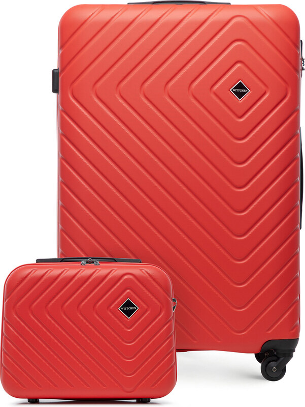 Wittchen Velký kufr a kosmetická taška z ABS s geometrickým reliéfem