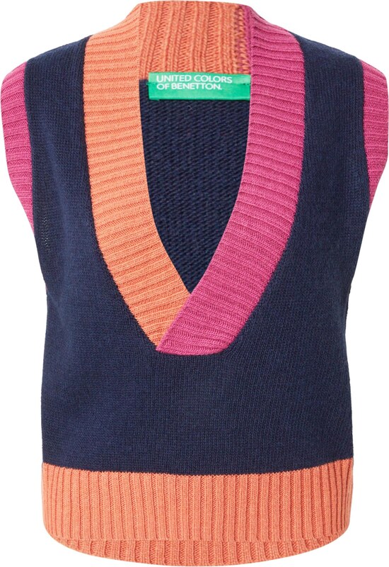UNITED COLORS OF BENETTON Svetr tmavě modrá / oranžová / světle růžová