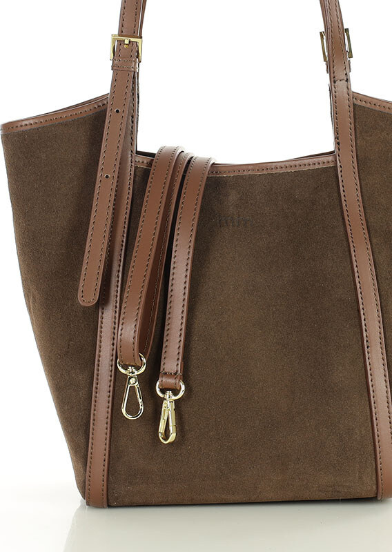 MARCO MAZZINI Hnědá prostorná kožená shopper kabelka