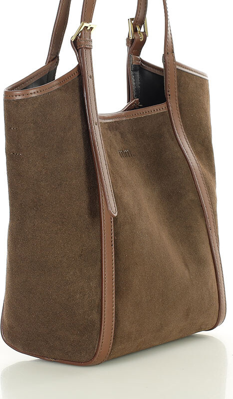 MARCO MAZZINI Hnědá prostorná kožená shopper kabelka