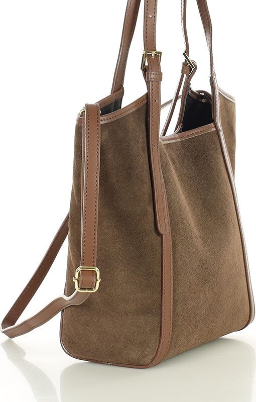 MARCO MAZZINI Hnědá prostorná kožená shopper kabelka