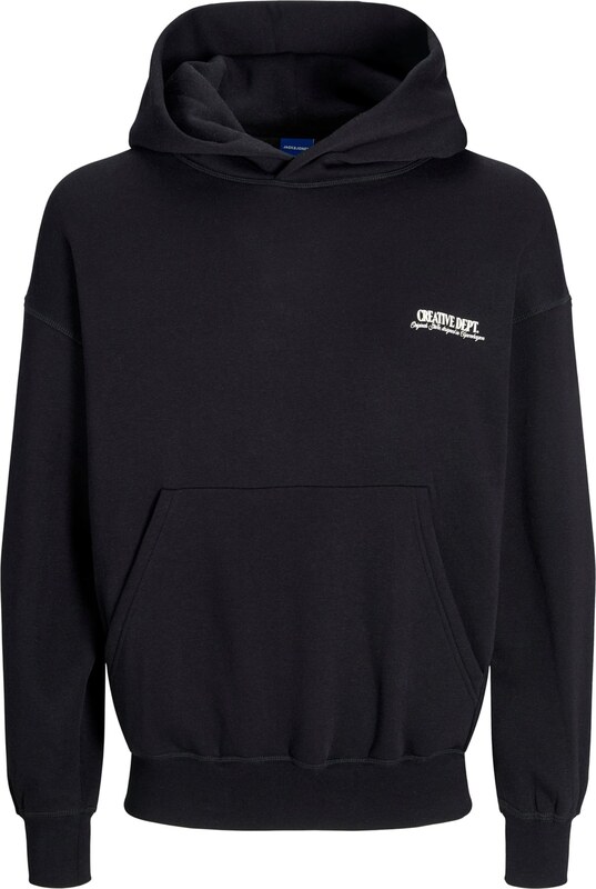 JACK & JONES Mikina 'JWHROXBURY' černá / bílá