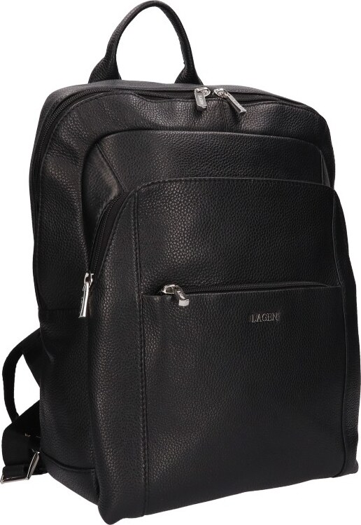 Lagen unisex kožený batoh černý