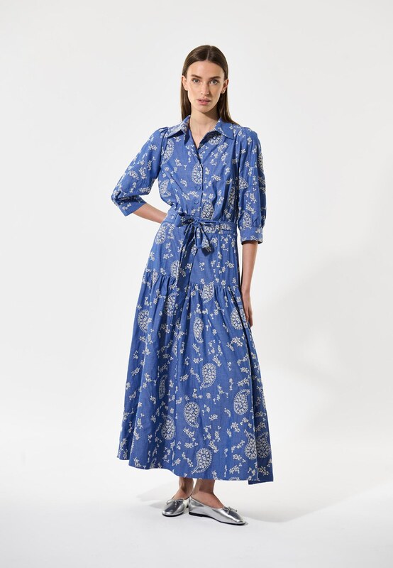 Dea Kudibal Šaty 'Palma' modrá džínovina / bílá