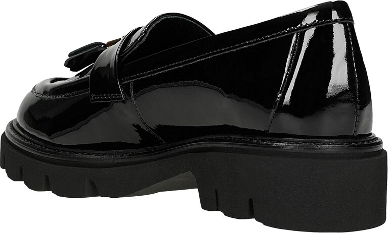 Wojas Černé Lakované Mokasíny Se Zdobným Třásněm