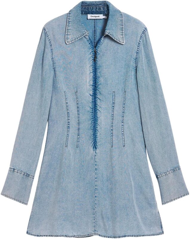 Desigual Košilové šaty modrá džínovina