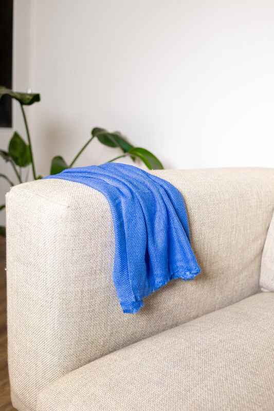 Pashmii 100% Kašmírová šála SKY modrá