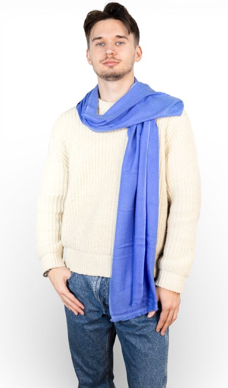 Pashmii 100% Kašmírová šála SKY modrá