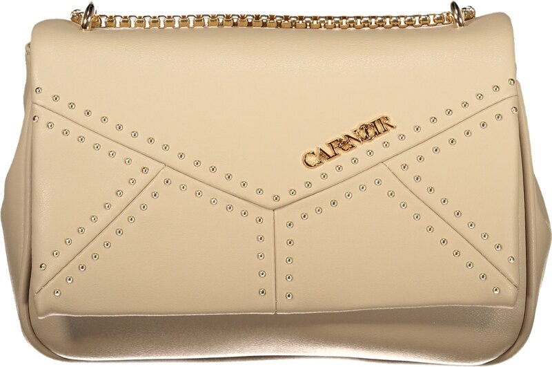 CafeNoir Béžová kabelka přes rameno s řetízkem