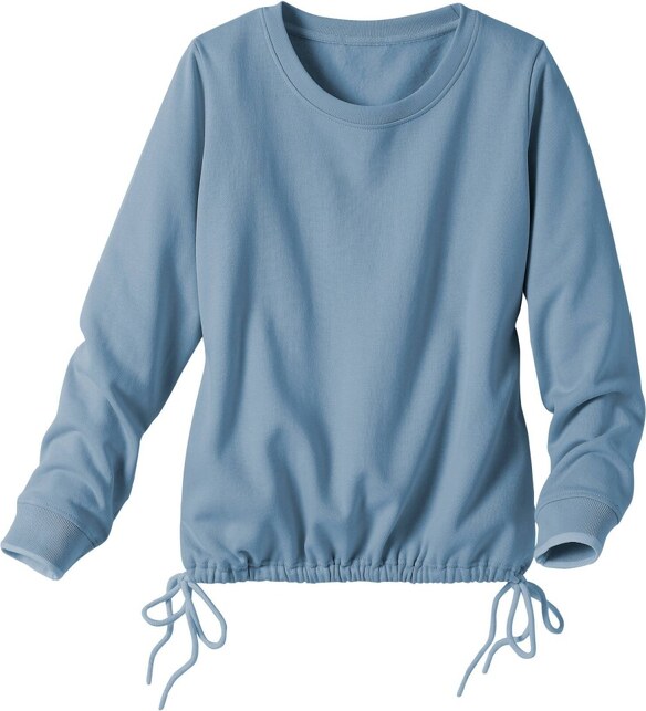 Blancheporte Moltonová mikina se šňůrkou na stažení modrá džínová