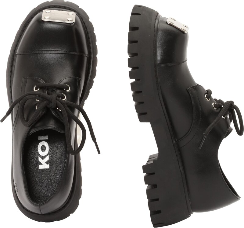 Koi Footwear Šněrovací boty 'Gehrman' černá / stříbrná
