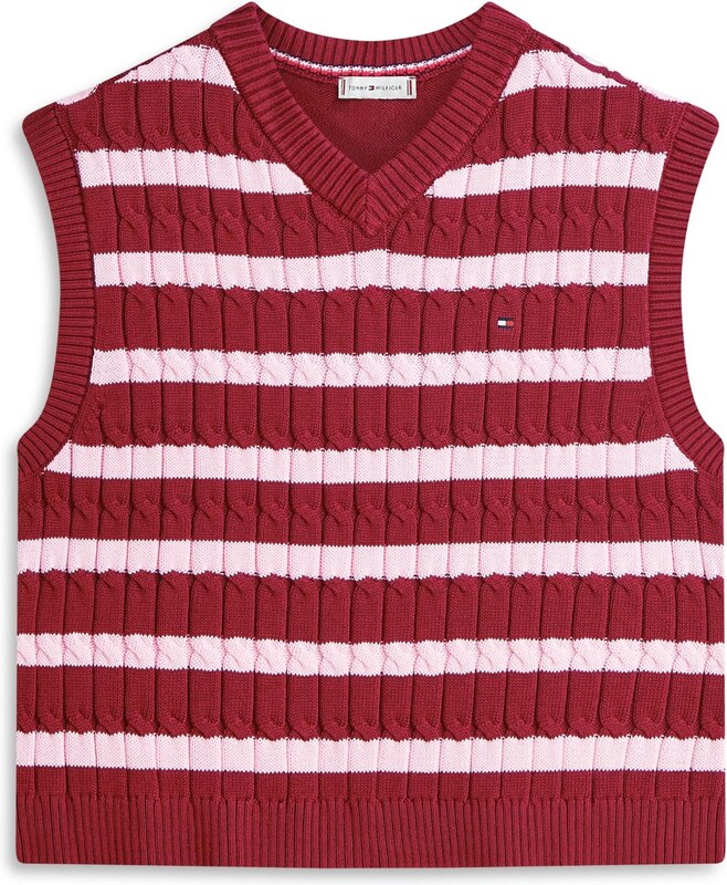 TOMMY HILFIGER Svetr růžová / burgundská červeň