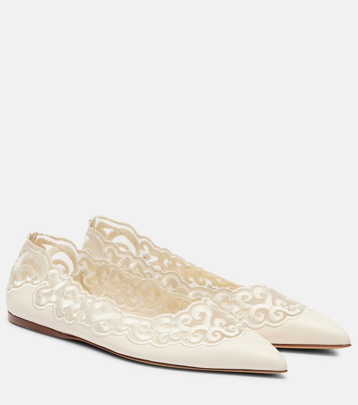 Gabriela Hearst Ziva embroidered leather ballet flats