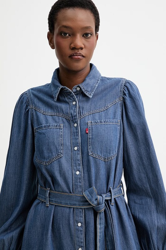 Džínové šaty Levi's JOURNEY LS MAXI