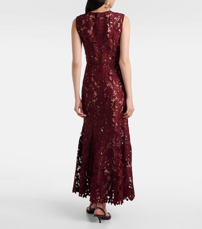 Self-Portrait Floral lace midi dress