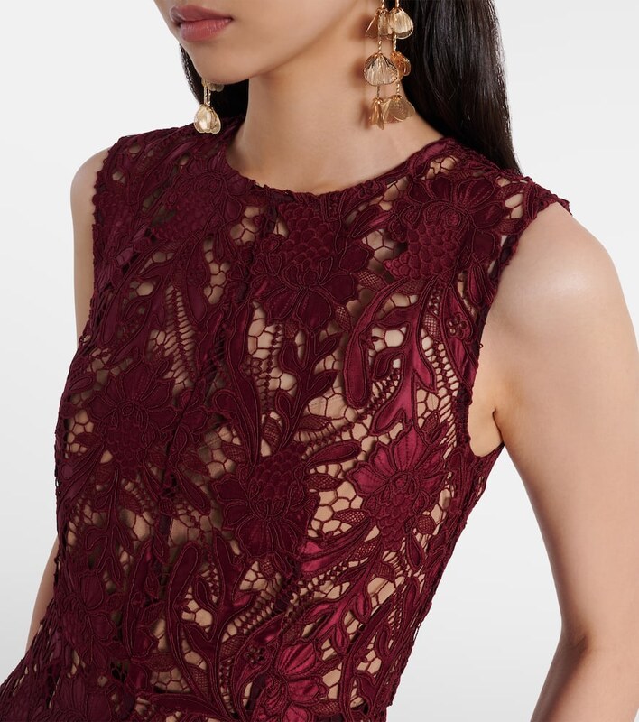 Self-Portrait Floral lace midi dress