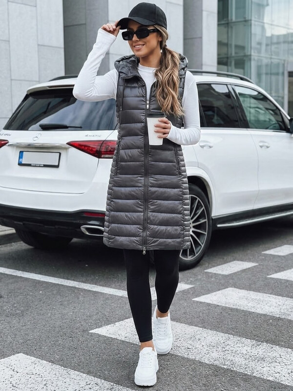 Dámská prošívaná vesta s kapucí Dstreet TY5254