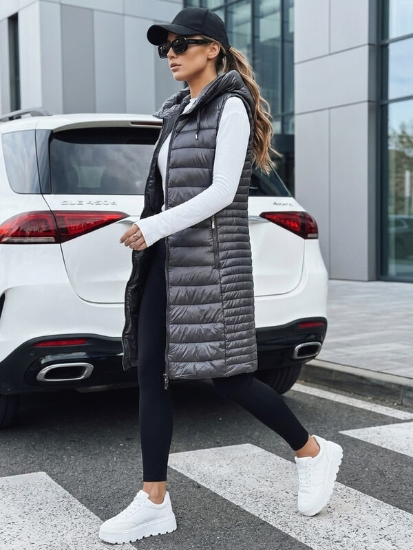 Dámská prošívaná vesta s kapucí Dstreet TY5254