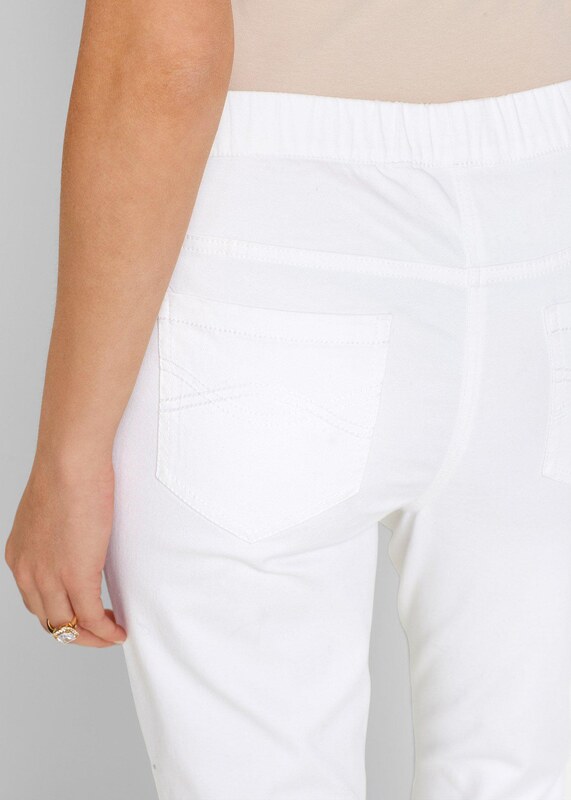 bonprix 7/8 kalhoty bez zapínání, se strečem bílá Žena