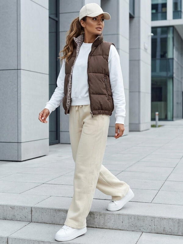 Dámská prošívaná vesta URBANELLE béžová Dstreet TY4970