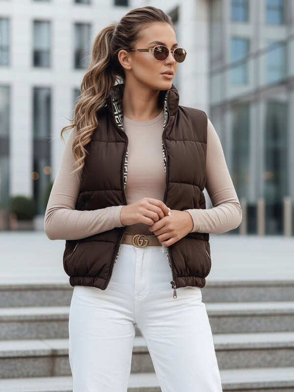 Dámská prošívaná vesta URBANELLE béžová Dstreet TY4970