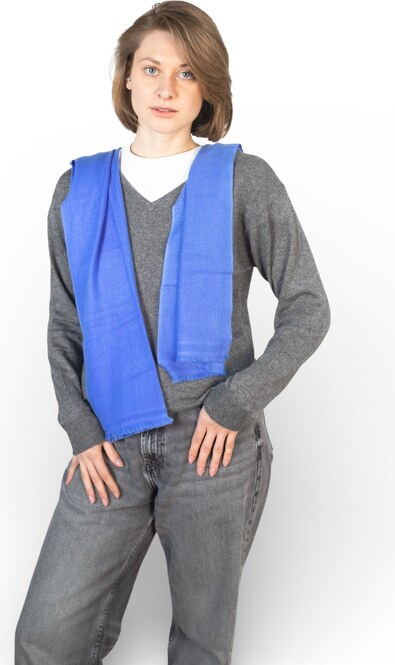 Pashmii 100% Kašmírová šála SKY modrá