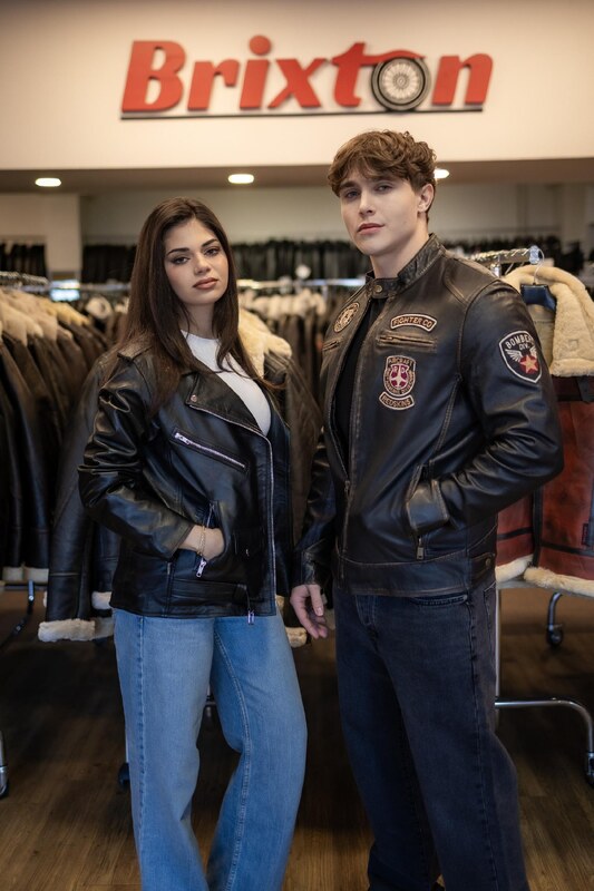 Dámská Kožená Bunda Křivák Classic Brixton Černá