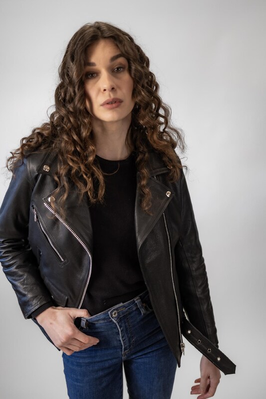 Dámská Kožená Bunda Křivák Classic Brixton Černá