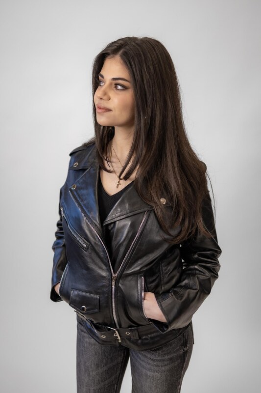 Dámská Kožená Bunda Křivák Classic Brixton Černá