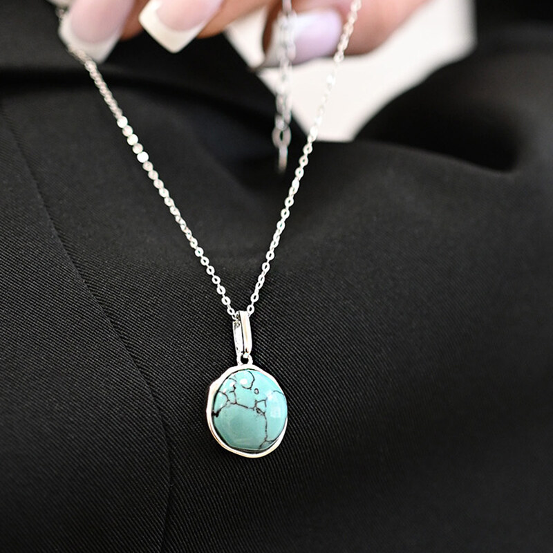 Stříbrný náhrdelník s tyrkysem 12162.3