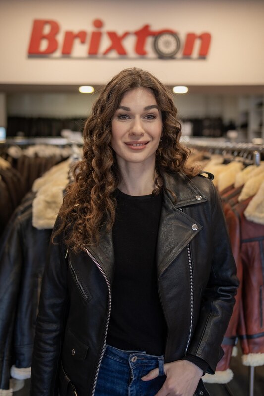 Dámská Kožená Bunda Křivák Classic Brixton Černá