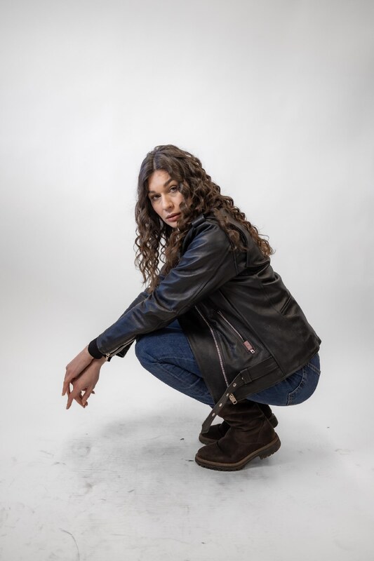 Dámská Kožená Bunda Křivák Classic Brixton Černá