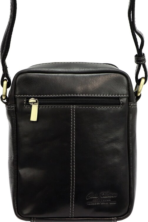 Pánská kožená taška přes rameno Peterson PTN TB-117-COM černá