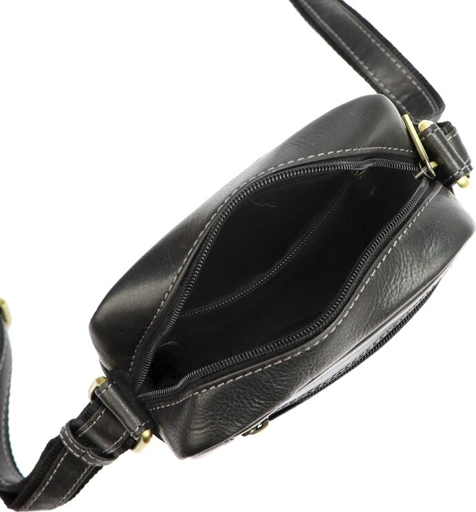 Pánská kožená taška přes rameno Peterson PTN TB-117-COM černá