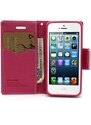 Pouzdro / kryt pro Apple iPhone 5 / 5S / SE - Mercury, Fancy Diary Pink/Hotpink