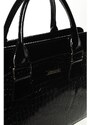 Grosso Luxusní Dámská Taška na Notebook - Černý Lak Kroko, Model ST01