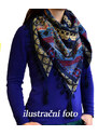 Maxi šátek - modro-fuchsiový se vzorem