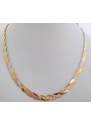 Klenoty Budín Stříbrný pletený náhrdelník - růžové a žluté zlacení 50cm 15,33gr 030647800001