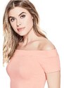 GUESS tričko Norah Off-the-Shoulder Top růžové, 62-L